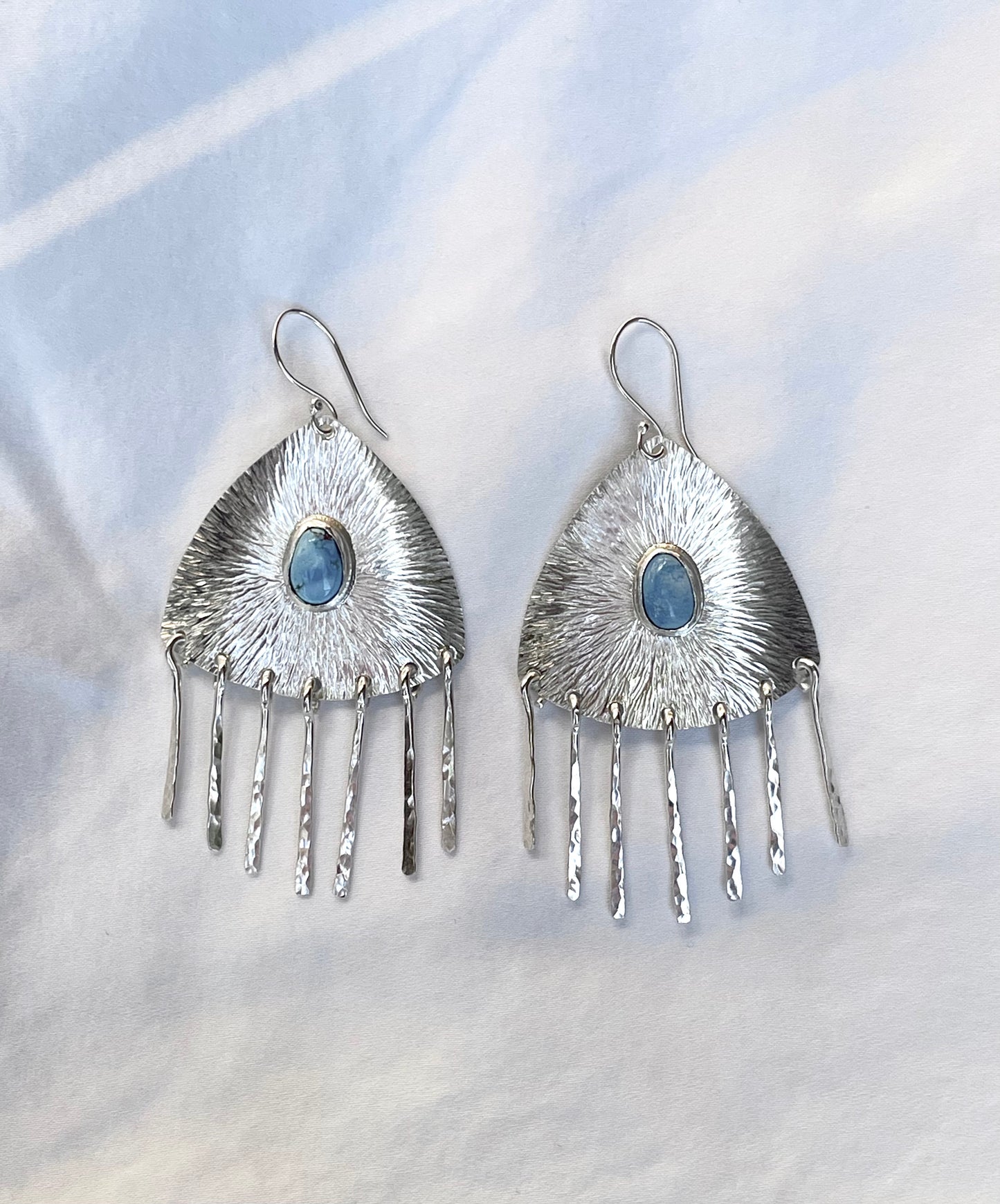 Kazakhstan Turquoise Fringe Earrings