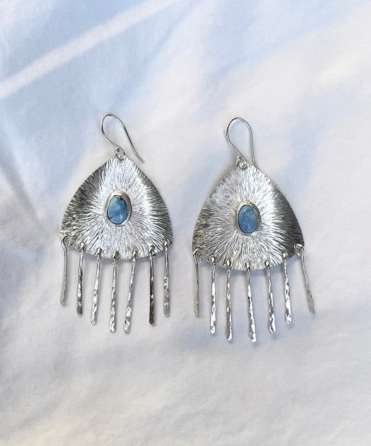 Kazakhstan Turquoise Fringe Earrings