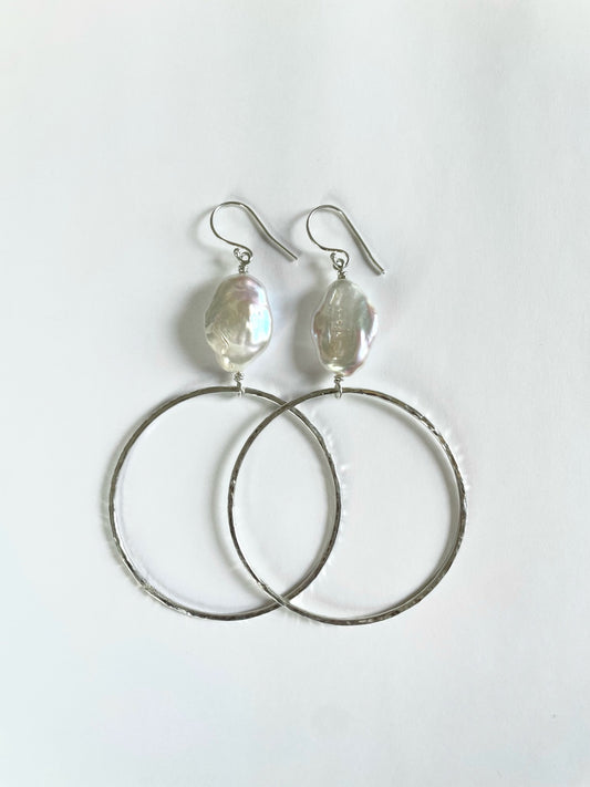 Freshwater Pearl Hoop Earrings