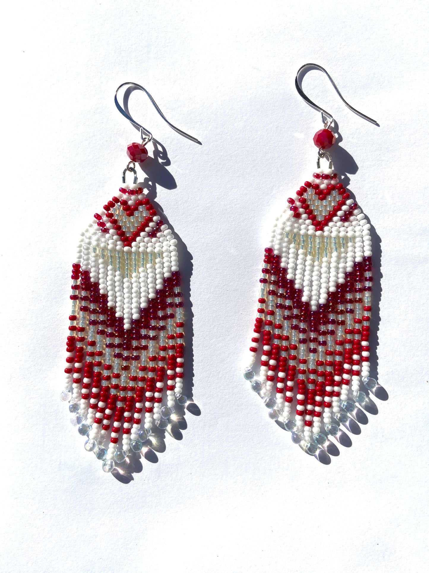 Beaded Heart Fringe Earrings