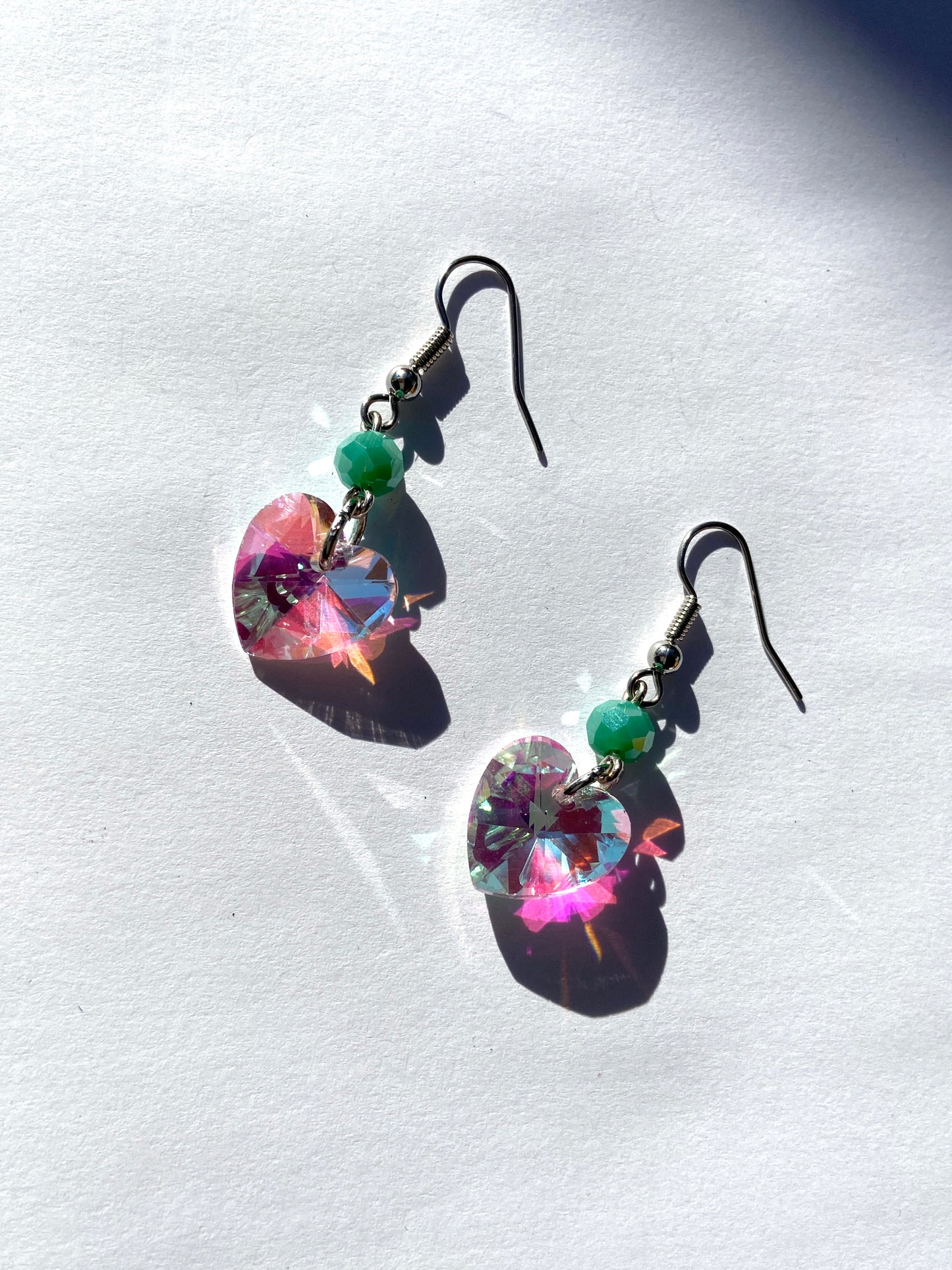 Iridescent Heart Earrings